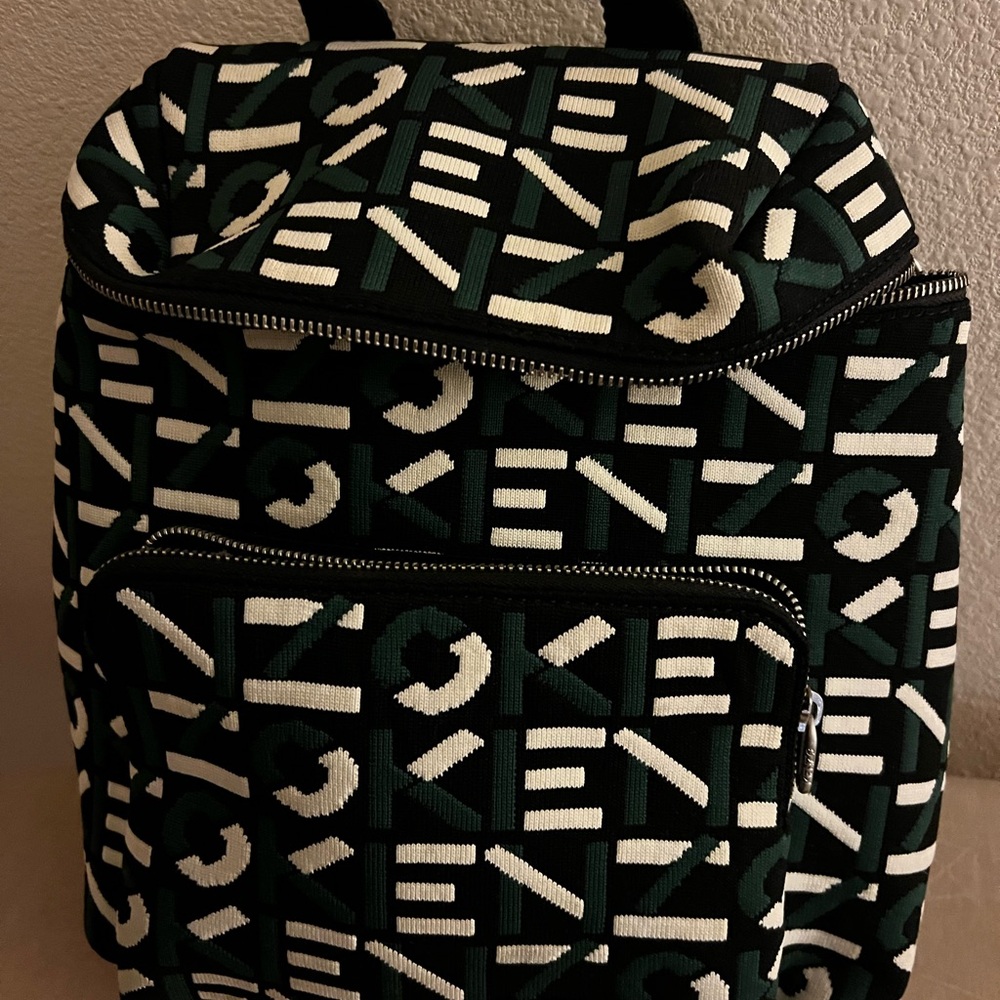 Kenzo Green and White Graphic  Backpack